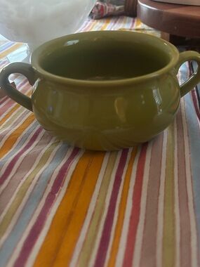 Cost Plus World Market Olive Green Double-Handled Bakeware Bowl